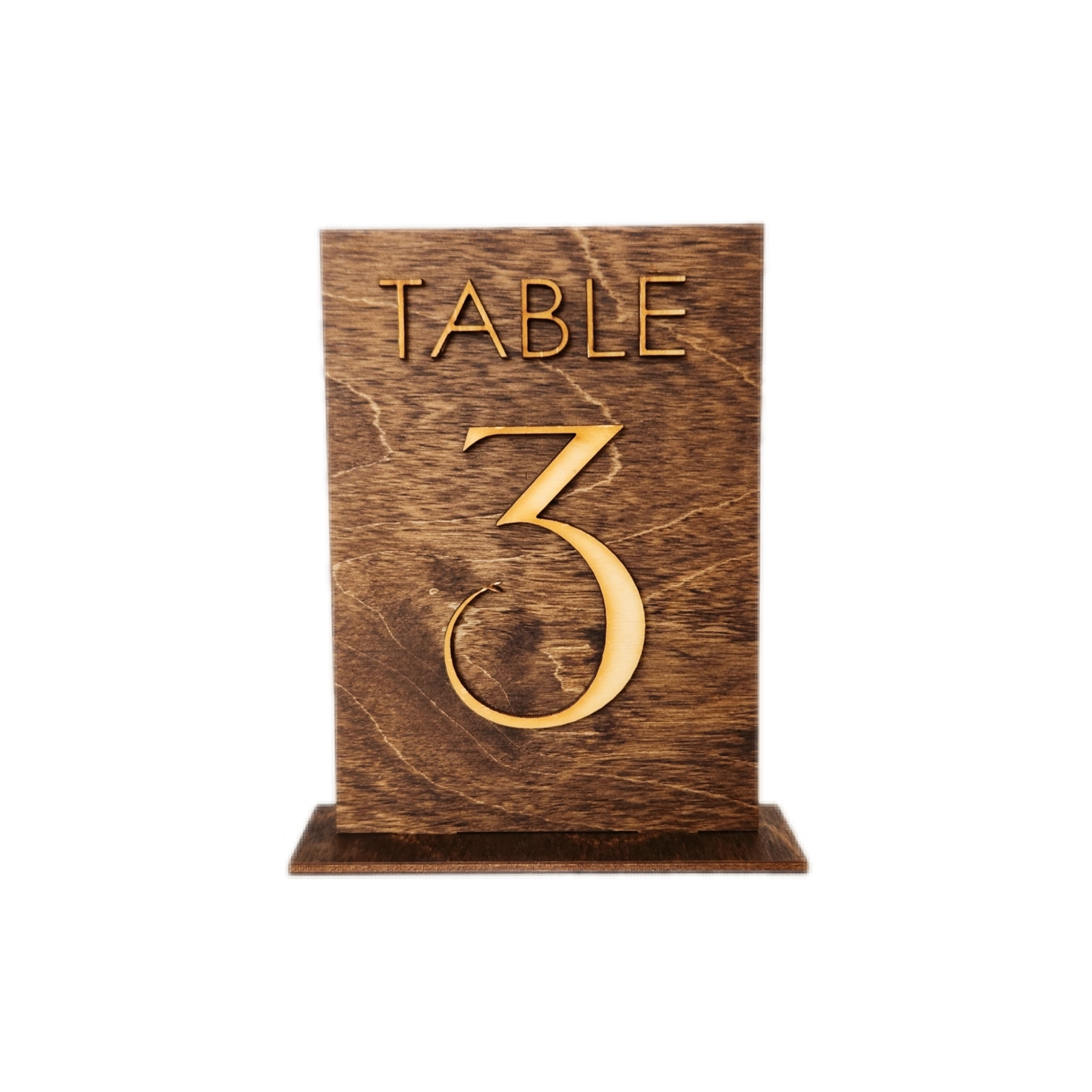 Wood Table Numbers with Wood Font - Chair Flair